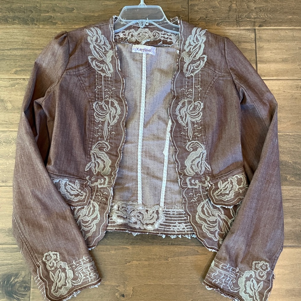 Y Apparel, unlined embroidered jacket